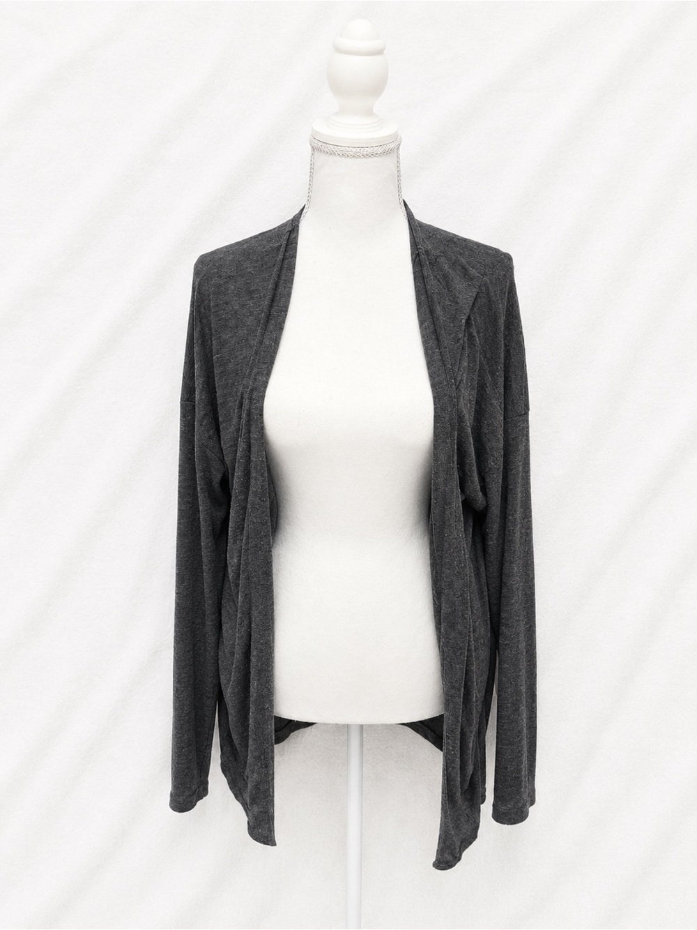 Vero Moda Charcoal Open-Front Lightweight Cardigan